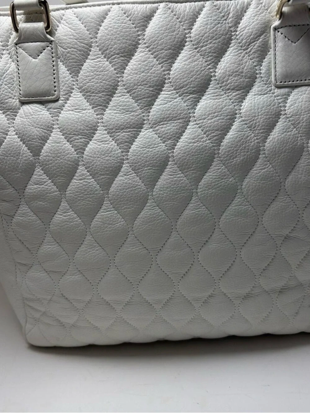 Vera Bradley White Quilted Tote with Double Straps
